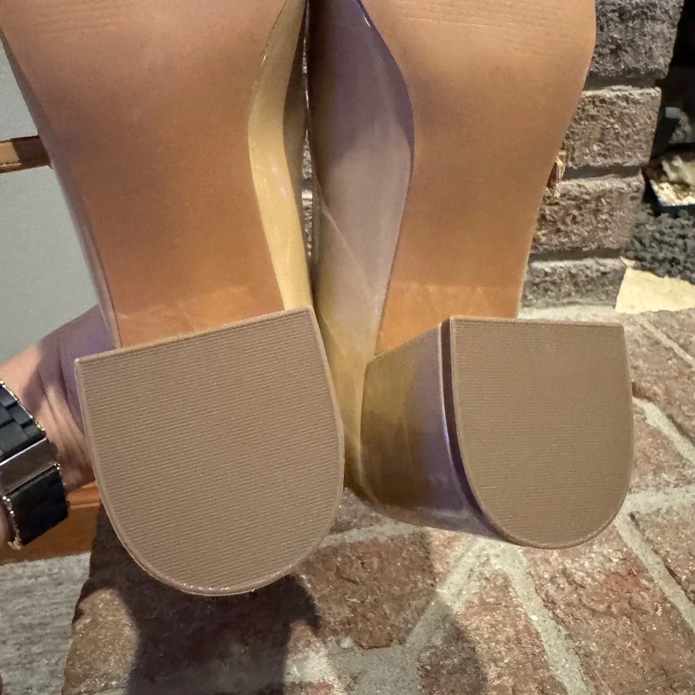 Nordstrom Rack Jackie Cap Toe Mary Jane Pump Patent Light Brown, Tan Size 8M 422